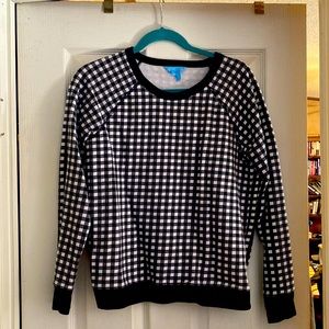 Draper James Natalie sweatshirt in navy blue gingham